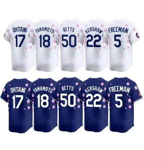 Full Print Collection Cherry Blossom Blue&White Baseball Jersey Jersey, Print Baseball Jersey, Sport Jersey for Men and Women, Baseball Jersey Style