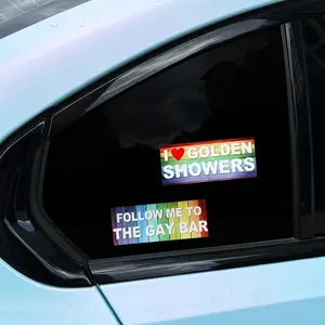 10PCS LGBT Style Car Stickers, Are Waterproof and Easy To Stick Without Leaving A Trace,Suitable for Cars with Triangular Windows and Motorcycle Helmets,Rainbow Themed Decorative Stickers,Gift for Friends Vinyl Sticker, Automobile Decals