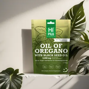 HiPlus Oil of Oregano with Black Seed Oil 6000mg, High Carvacrol Herbal Complex, Immune Support & Antioxidant Wellness, Non-GMO, Dairy Free, 300 Softgels