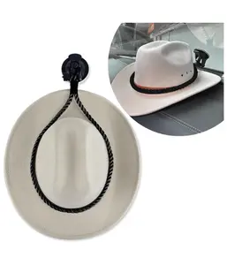 Cowboy Hat Mounts for Your Vehicle, Hat Mounts with Suction Cup, Hat Holder Rack to Keeps Your Hat Securely On The Dash, Auto Universal Interior Accessories for Trucks, SUVs, Cars (Black)