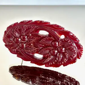 Vintage Bakelite Cherry Carved Brooch