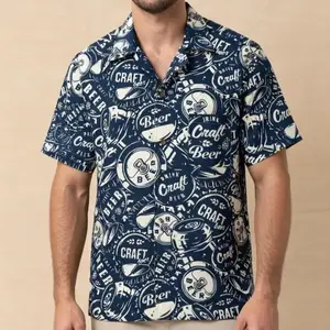 Craft Beer Family Matching Hawaiian Shirt, Navy Life Aloha Button Up, Beach Vacation Wear Shirt Shortsleeve