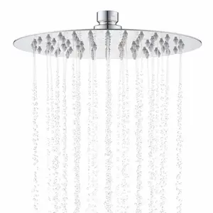 Rain Shower Head - 10 Inch Round 304 Stainless Steel Metal Shower Head Self-Cleaning Silicone Nozzles Pressure Boosting Design Ceiling or Wall Mount Rainfall Showerhead