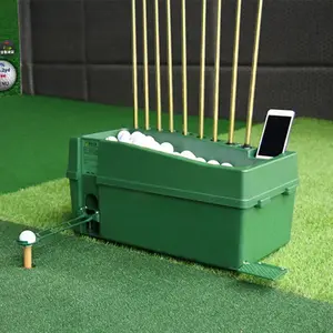 Automatic Golf Ball Dispenser Returns No Electricity Required for Golf Training with 9 Club Holes & Phone Box for Swing Recording trainer aid Practice