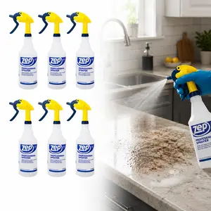 ZEP 32 oz Professional Refillable Spray Bottle - Adjustable Nozzle, 3-Finger Trigger, Ergonomic Grip, High Output (3cc Per Pull), 30 Ft Stream, Measure Marks, Mixing Ratios, Label Area - For Home Improvement & Garden Cleaners, Degreasers, Sanitizers