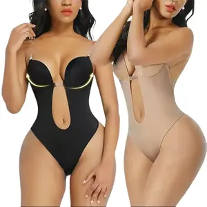 Elegant Plunging V Neck Hollow Backless Evening Wear Base Bodysuit for Womenswear Versatile Stylish Choice