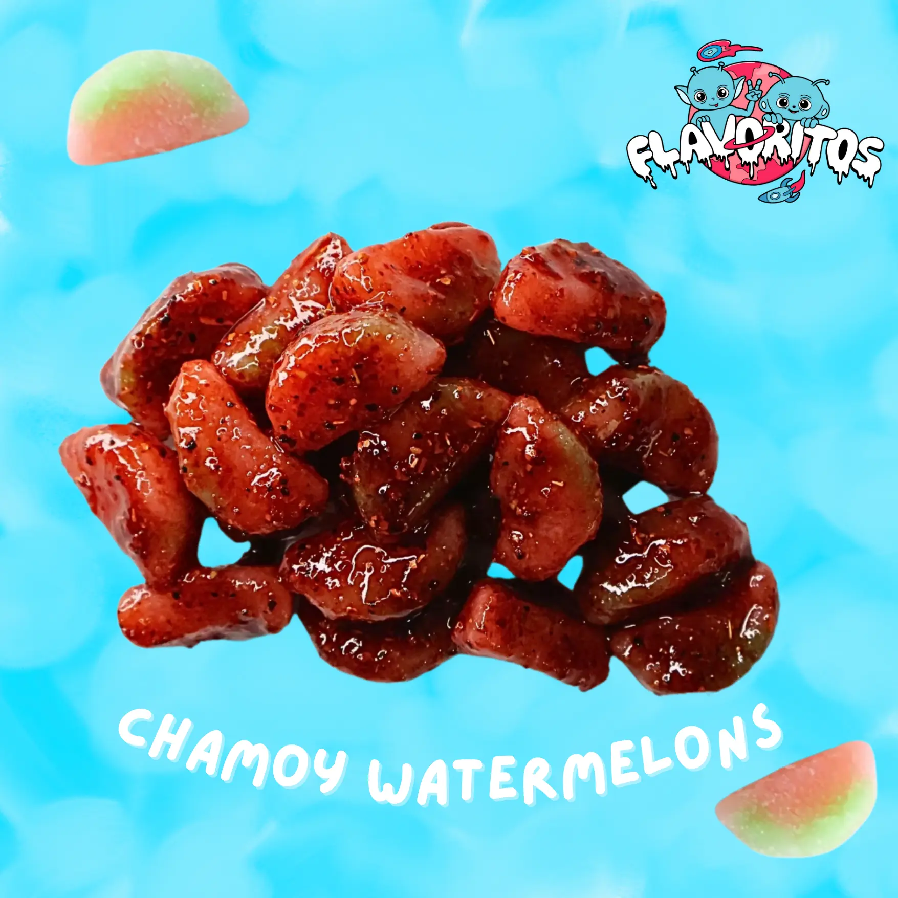 Chamoy Sour Watermelon Patch - Flavoritos Sweet and Chili Gummy Candy Snack Chewy Spicy Bonbon