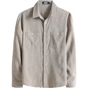 JOGAL Mens Poncho Shirts Long Sleeve Casual Button Down Work Shirt with Two Pockets