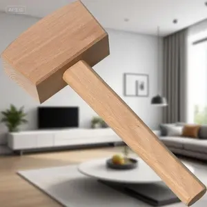 Solid Beech Woodworking Mallet - Heavy Duty Carpenter Tool - 12 Inch Manual Ice Hammer - Durable Wooden Mallet for Crafting - Ergonomic Handle for Precision Strikes repair  tools