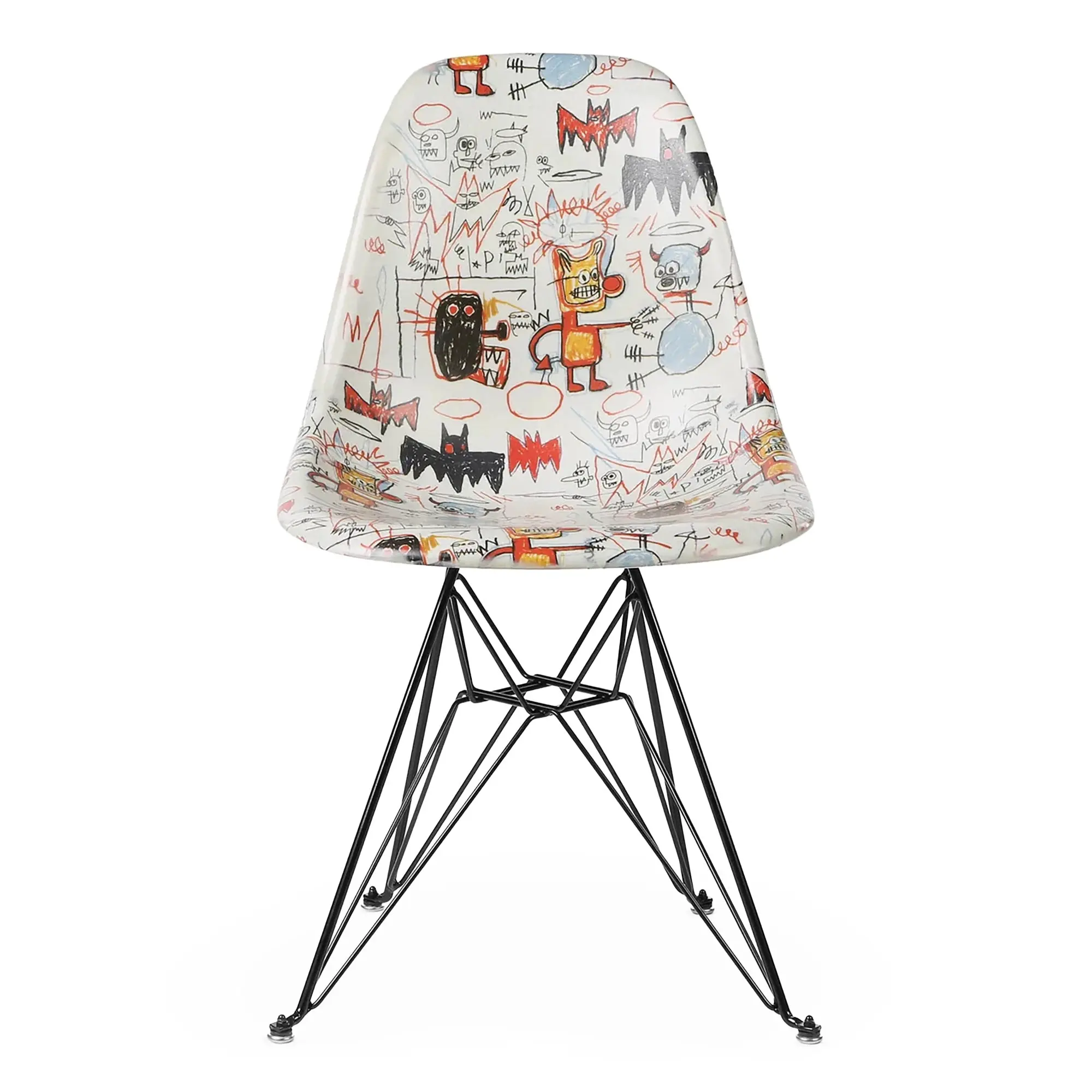 Case Study® Fiberglass Jean-Michel Basquiat Bats Eiffel Side Chair