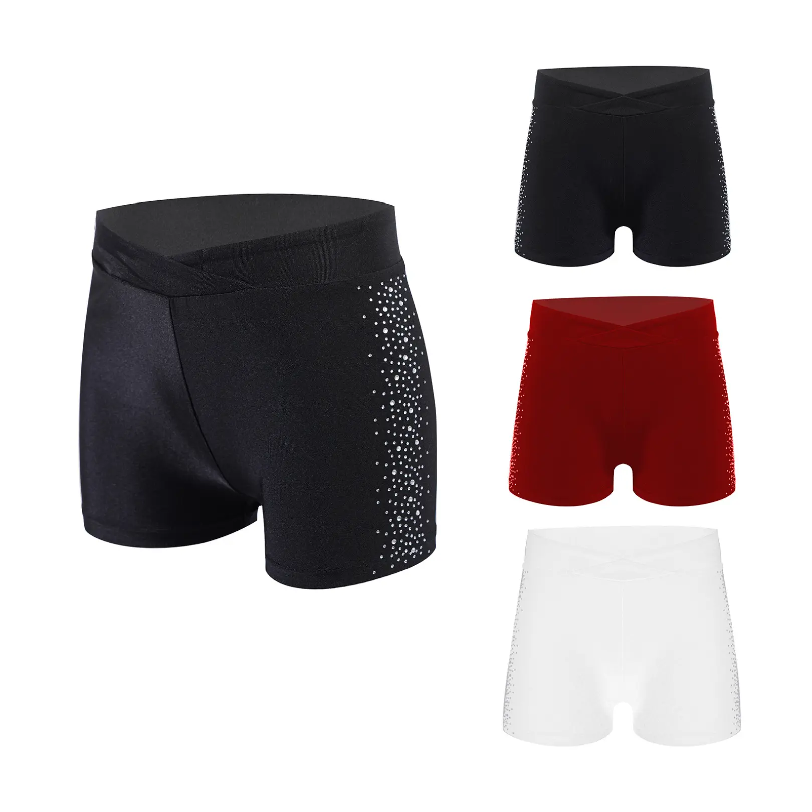 easyforever Kids Girls Dance Short Gymnastics Shorts Sparkly High Waisted Booty Shorts Tumbling Athletic Short