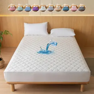 Waterproof Quilted Fitted Sheet, Soft Mattress Protector, No Pillowcase, Washable, Multi-Color, All Season, Bed Cover for Bedroom, Guest Room