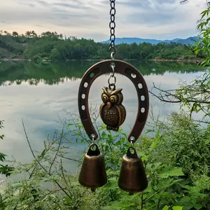 Owl Lucky Bell, Bring Good Luck Charm, Perfect for Garden Decor, Indoor Outdoor Use, Ideal Holiday Gift, Decorative Owl Ornament, Outdoor Wind Chimes