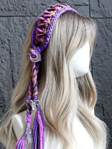 Women's Vintage Handmade Crochet Headband with Colorful Tassels, Elegant Hair Accessory for All Seasons, Perfect Gift Idea