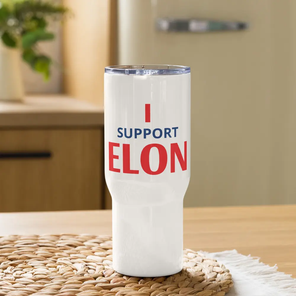 I Support ElonTravel mug with a handle