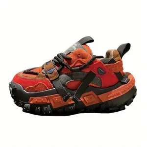2025 New High Street Trendy Versatile Color blocked Dad Shoes Thick soled.Comfortable, Breathable, Non slip, Outdoor Casual Lace up Sports Shoes