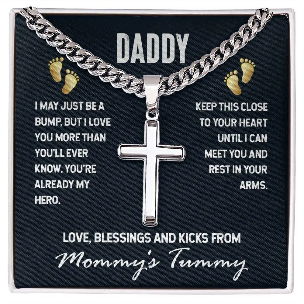 Daddy to Be | Cuban Link Chain with Personalized Cross Pendent