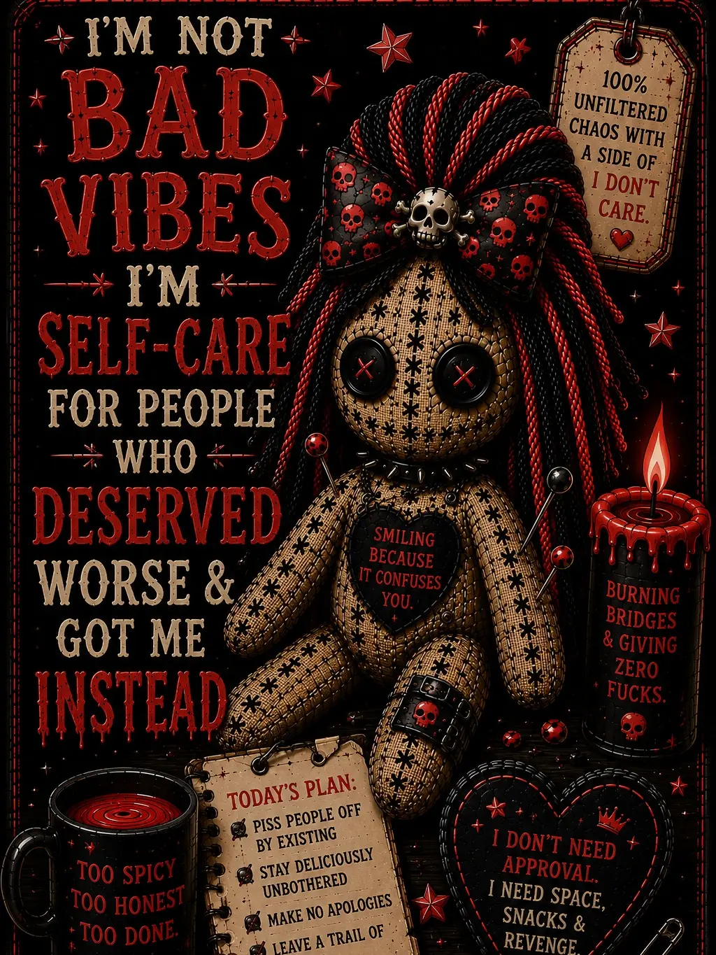 Bad Vibes Voodoo Doll Fridge Magnet, Magnetic Refrigerator Magnet for Kitchen, Room Decor Gifts, Magnetic Refrigerator Magnets, Magnets For Fridge