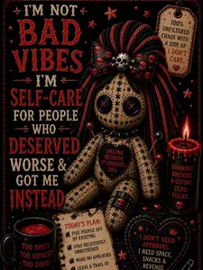 Bad Vibes only voodoo doll magnet Magnetic Item Gifts