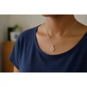 Gold Compass Star Pendant Necklace