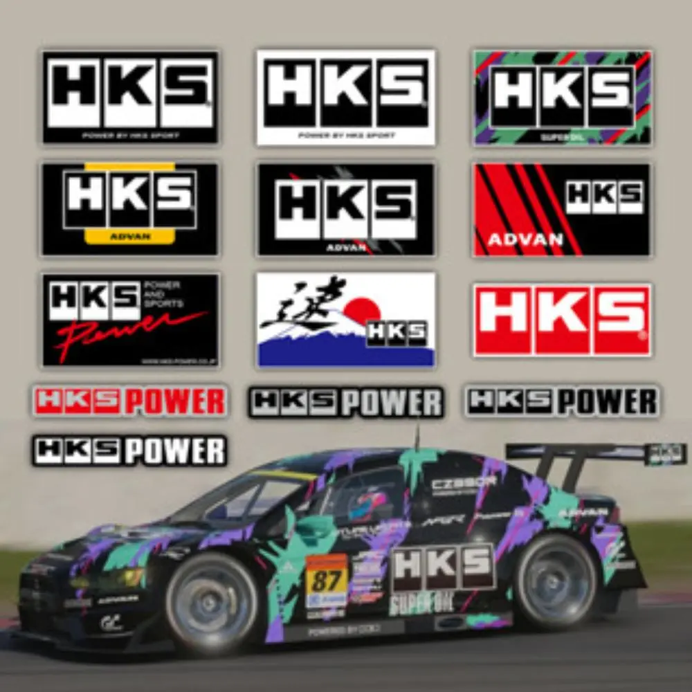 For HKS Sticker JDM Racing Decals Motorcycle Scooter Auto Window Bumper Car Decoration ADVAN Modified Accessories
