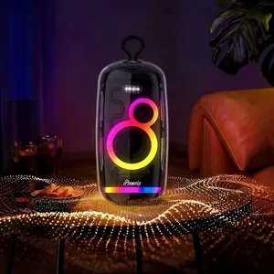 Bluetooth speaker, RGB laptop gaming desktop speaker, vacuum chamber, outdoor IPX4 waterproof, transparent appearance, high volume, 3D surround speaker, TWS， Lossless sound quality, 2600mAh, suitable for home theater, gaming, TV, parties, gifts