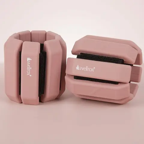 Wellrox Weighted Bangles – Adjustable Pilates Ankle & Wrist Weights Set for Women & Men, 2.4 lb Total (1.2 lb Each)