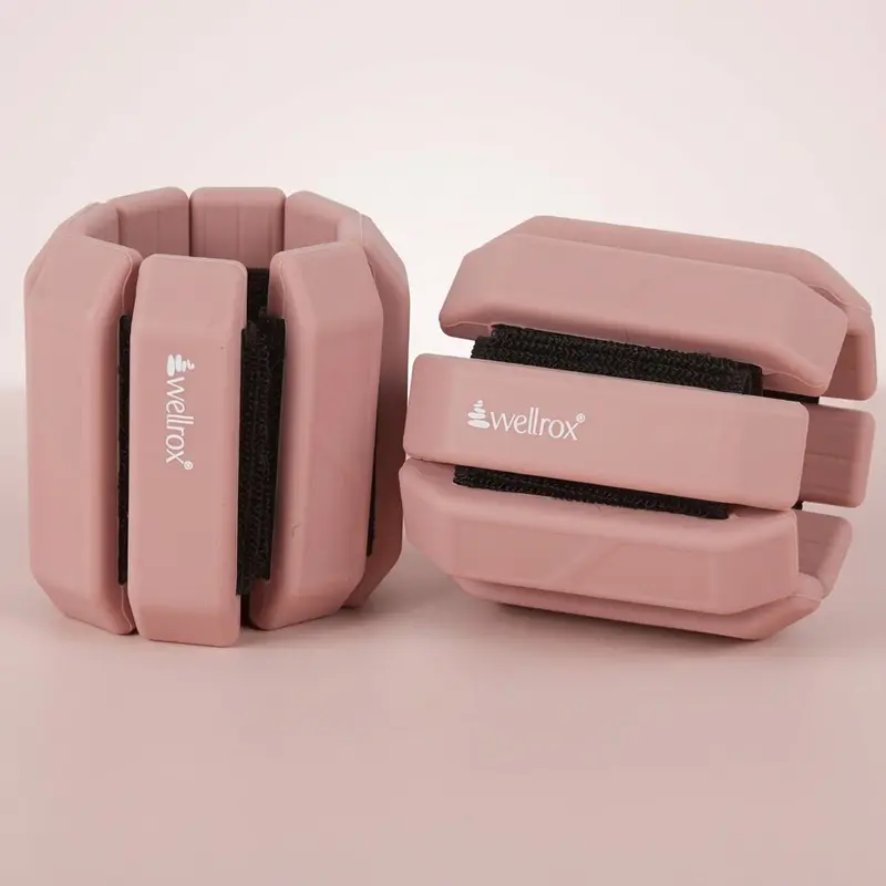 Wellrox Weighted Bangles – Adjustable Pilates Ankle & Wrist Weights Set for Women & Men, 2.4 lb Total (1.2 lb Each)