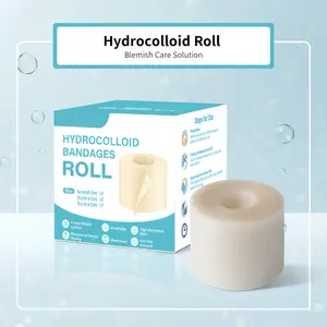 Extra Large Medical Grade Hydrocolloid Bandage Roll, Cut-to-Size for Blisters & Wound Care, 2in x 16ft (5cm x 5m), Flexible & Waterproof, Self-Adhesive Dressing