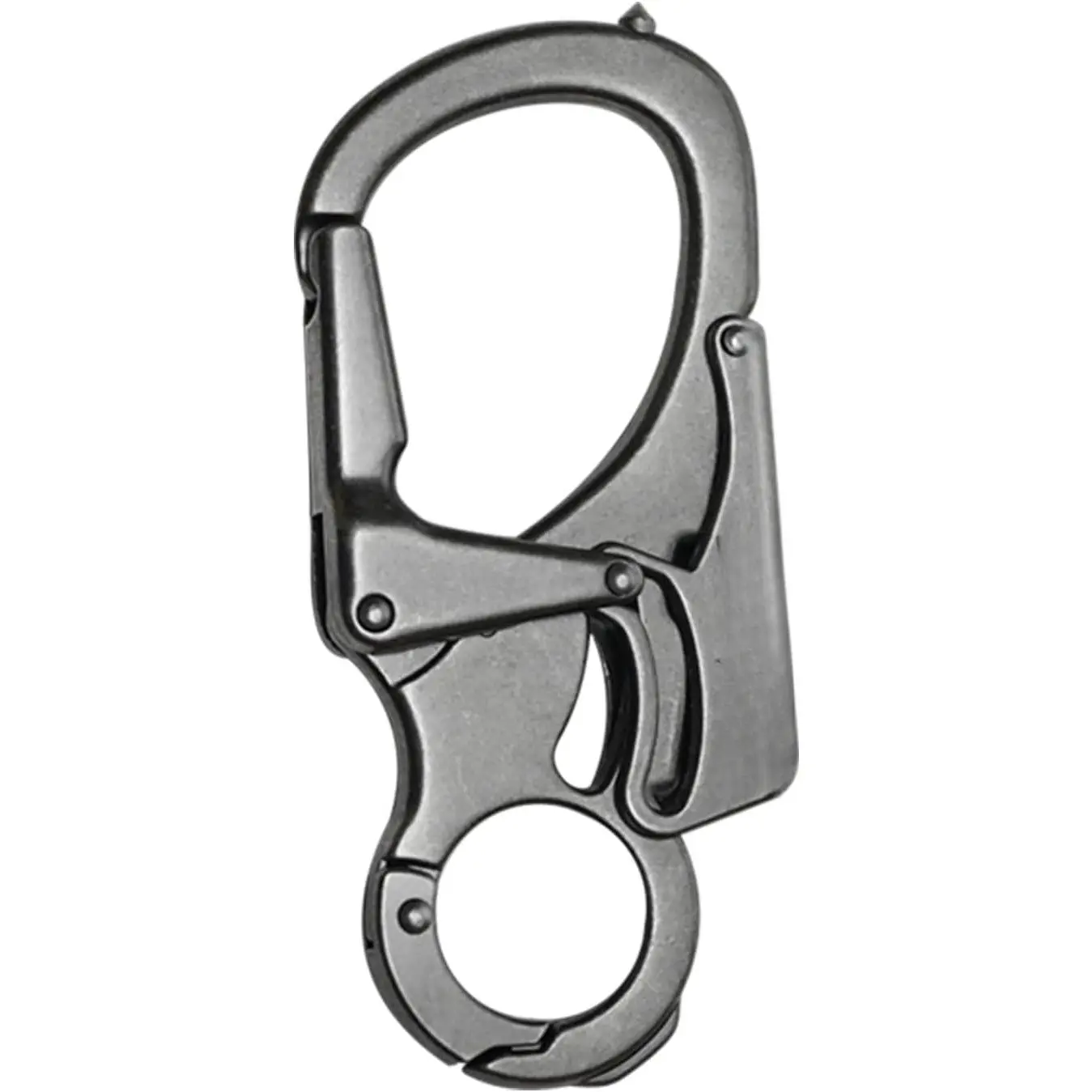 Compact Double Lock Multitool Keychain Clip - Tungsten Steel Tip, Zinc Alloy Carabiner for Leash, Survival Kit Hand Tool for Adults’ Camping, Hiking/Climbing