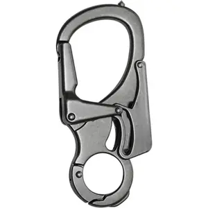 Carabiner Keychain Clip, Double Lock Designed - Tungsten Steel Tip, Multifounction Tools for Camping, Hiking, Fishing, Outdoor Survival