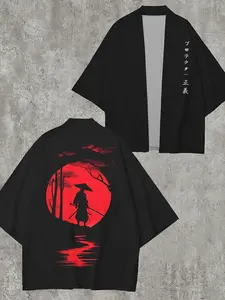 Unique printed design of men's casual kimono