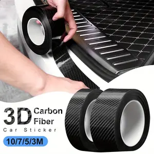 2pcs Upgrade Your Car's Protection with 5M Carbon Fiber DIY Scratch-proof Waterproof Film for Thresholds