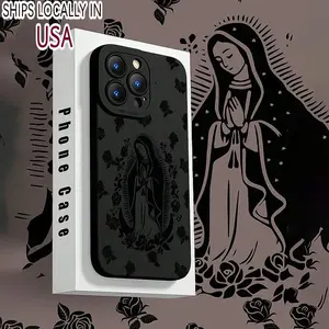 Religious Virgin Pattern Phone Case, Anti-drop Cellphone Protective Case, Total Protective Shockproof Mobile Phone Cover for iPhone 16 15 14 13 12 11 Plus/Pro/Pro Max iphone  15  pro  max  case black iphone case