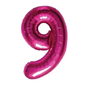 34 In. Pink Number 9 Balloon