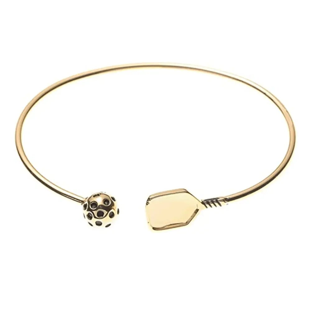 Gold Pickleball Cuff Adjustable Bracelet