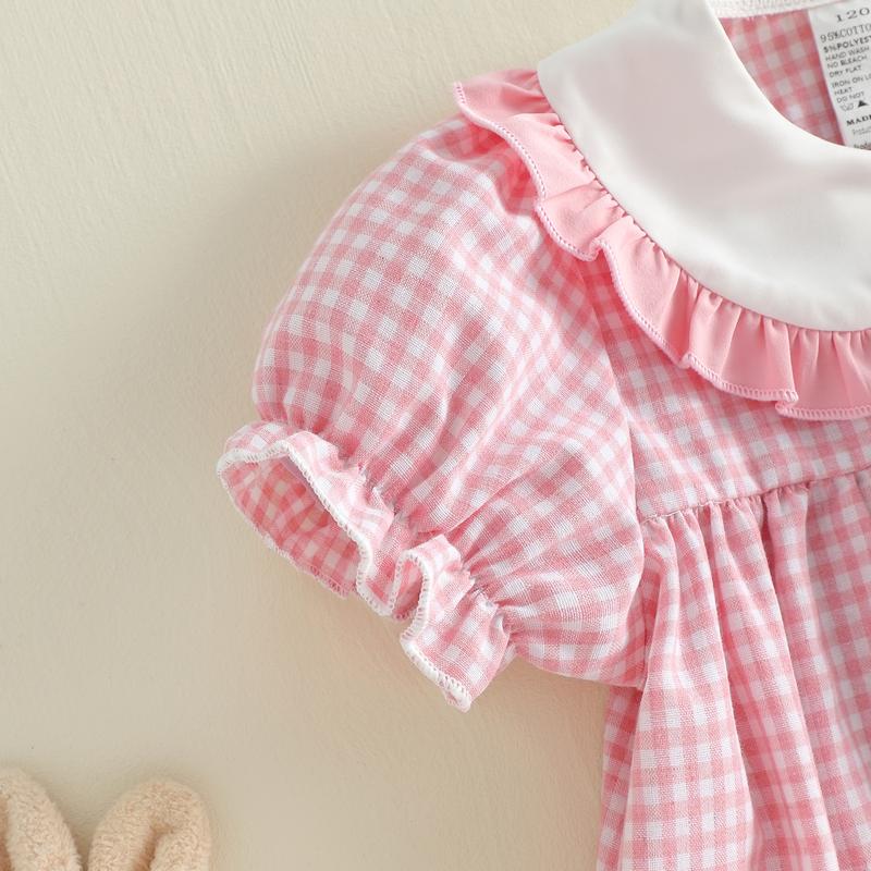 Emmababy Kids Baby Girls Dress Easter Clothes Rabbit Embroidered Plaid Short Sleeve Casual Dress Toddler Princess Dress 1-6 Years Emmababy Kids Baby Girls Dress Easter Clothes Rabbit Embroidered Plaid Short Sleeve Casual Dress Toddler Princess Dress 1-6 Years