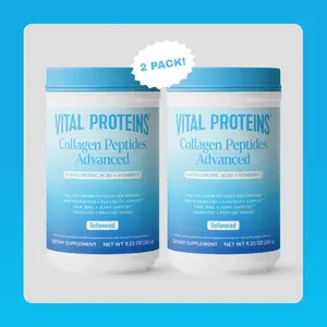 Vital Proteins Collagen Peptides Advanced 2-pack - Unflavored, 9.33 oz | Powder Dietary Supplement | Hydrolyzed Collagen with Hyaluronic Acid and Vitamin C