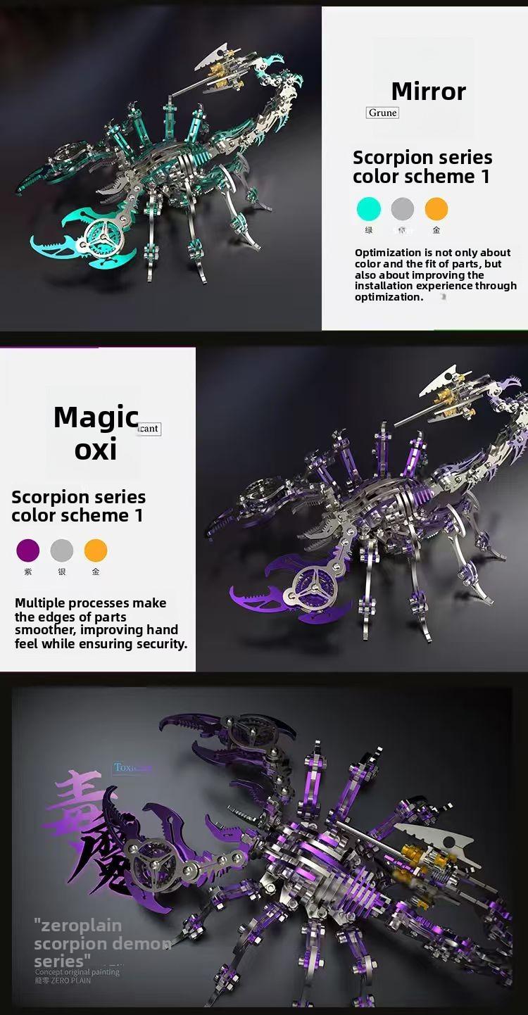 Mechanical Scorpion Metal Assembly Model — Birthday & Holiday Gift for Boys, DIY Craft Toy & Trendy Display Piece · "Purple Scorpion" Assembly Kit — Metal Scorpion Model, Mechanical Assembly, High-Difficulty Handcrafted Puzzle