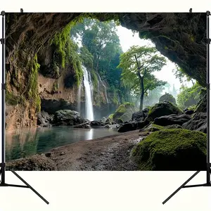 Premium Polyester Light Waterfall Landscape Tapestry - Artwork Print, Colorful, Horizontal Wall Hanging, Vibrant Nature Decor, No-Installation Backdrop for Living Room, Bedroom, Artwork Print Tapestries, Colorful Tapestries summerwins,summerwins