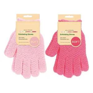 Evridwear Exfoliating Glove Shower Gloves Exfoliate Dead Skin for Dry Sensitive Skin No Irritation with Hanging Loop