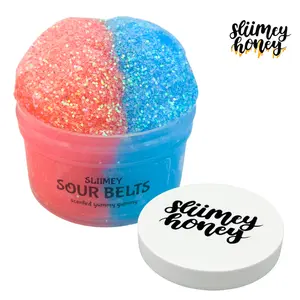 6oz Sliimeyhoney Sour Belts Icee Slime - Soft Slime Scented Gummy Bears For ASMR