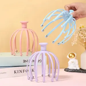 Head Massager Scalp Massage Tool Relaxing Pressure Release 12 Claw Octopus Scratcher Body Care Smooth Lightweight Gentle Relaxation Aid Natural Relief Roller Blue ABS Steel Daily