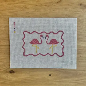 Double Flamingo Needlepoint Canvas