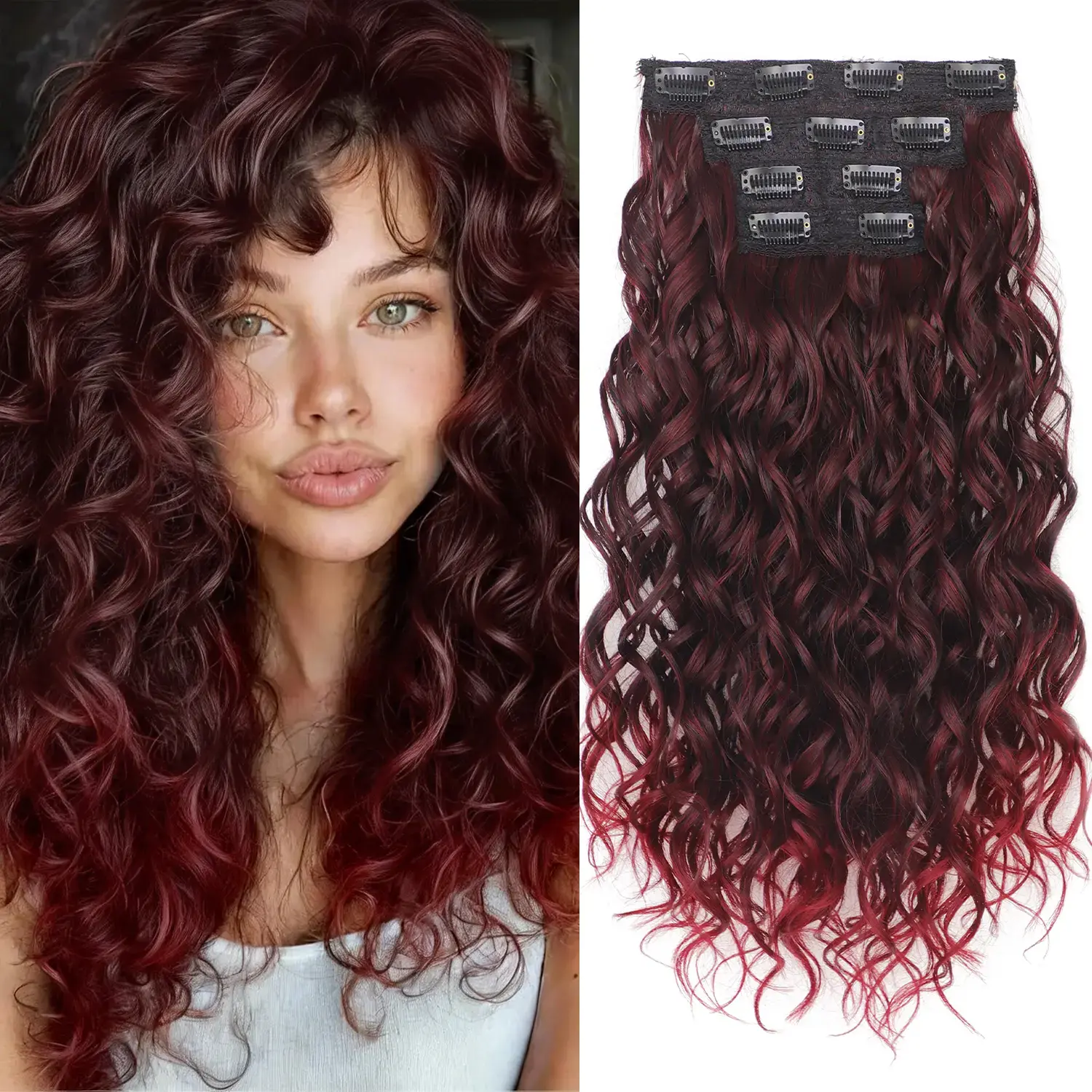 16inch-Omber Burgundy