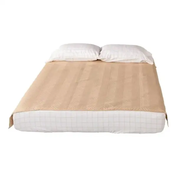 Lippert Components M6V-2022107830 Thomas Payne Microfibre 3-In-1 Tuck Bedding Set - Tan Check, Queen Size, Machine Wash, Stain Resistant, Washable All-In-1 Bedding Sets Collections, Washable All-In-One Bedding Sets Collections