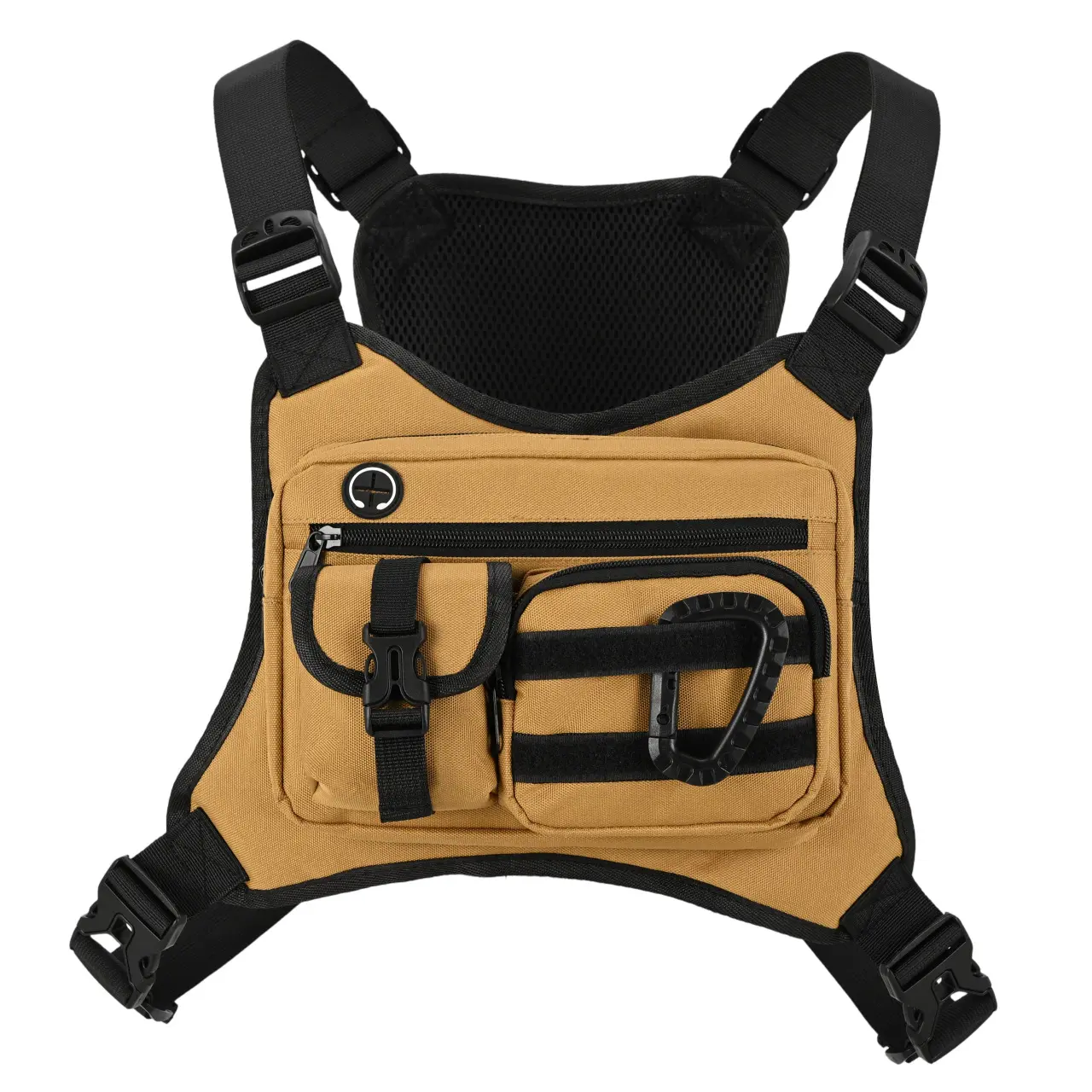 Unisex Adults Water-Resistant Nylon Blend Tactical Chest Rig - Adjustable Straps, 3 Pockets, Anti-Theft Front, Chest-Level Multifunctional Sling Bag for Outdoor Sports, Hiking
