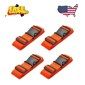 4 Pack Luggage Straps, Adjustable Travel Suitcase Belt Secure Lock Straps