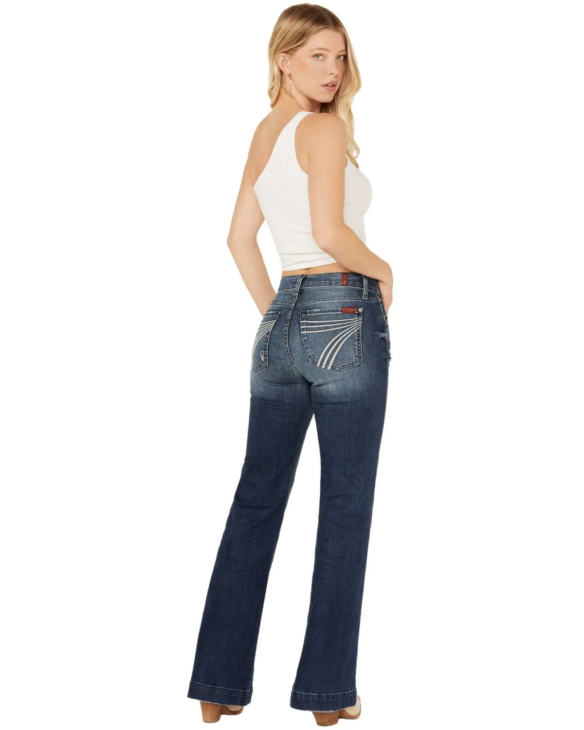 7 For All Mankind Women's Women'S Dark Wash Mid Rise Tailorless Dojo - 7U15s44a-Lkb 7 For All Mankind Women's Women'S Dark Wash Mid Rise Tailorless Dojo - 7U15s44a-Lkb