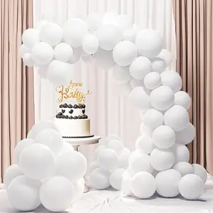 145-Piece White Balloon Arch Kit Matte Latex Balloons for Birthday, Wedding & Bridal Shower Decor